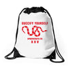 Guccify Yourself White Black Red Drawstring Bags