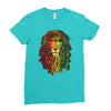 new! men's rasta vibe lion Ladies Fitted T-Shirt