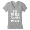 hey moron! 1 Women's V-Neck T-Shirt