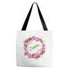 Floral Baby Name Tote Bags