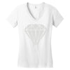 dripping diamond Women's V-Neck T-Shirt