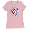 heart us flag 4th july fredom america usa Ladies Fitted T-Shirt