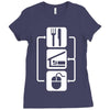 v2 eat sleep computer mouse Ladies Fitted T-Shirt