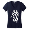 american flag soldier Women's V-Neck T-Shirt