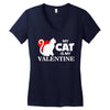 my cat is my valentine (2) Women's V-Neck T-Shirt