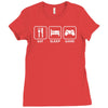 eat sleep game gamer Ladies Fitted T-Shirt