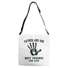 father and son best friends son Adjustable Strap Totes