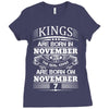Real Kings Are Born On November 7 Ladies Fitted T-Shirt