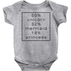 50 % unicorn Baby Bodysuit
