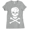 skull and crossbones pirate neon Ladies Fitted T-Shirt