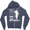 eat sleep battlefield 4, funny Zipper Hoodie