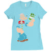 popeye spinach retro mens funny Ladies Fitted T-Shirt