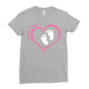 Baby Girl with Heart Any Name Customized Ladies Fitted T-Shirt