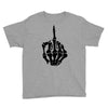 middle finger skeleton bone skull grafitti art Youth Tee
