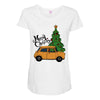 merry christmas car Maternity Scoop Neck T-shirt