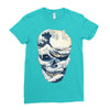the great wave off skull Ladies Fitted T-Shirt