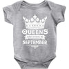 Queens Are Born In September Baby Onesie