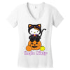 kitty halloween Women's V-Neck T-Shirt