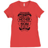 Super Cool Mother Of A Freaking Awesome Son Ladies Fitted T-Shirt