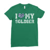 i love my soldier navy camouflage Ladies Fitted T-Shirt
