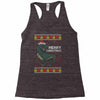 ugly dinosaur merry christmas Racerback Tank
