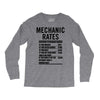 mechanic labour rates Long Sleeve Shirts