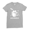 drummer drum kit indie rock music Ladies Fitted T-Shirt
