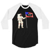 Astronaut Celebrating Independence  Day at 1776 3/4 Sleeve Shirt