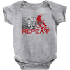 eat sleep bmx repeat Baby Bodysuit