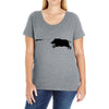 boar hunting Ladies Curvy T-Shirt