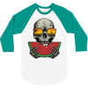 watermelon skull 3/4 Sleeve Shirt