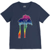 giraffe reaching up with its long neck to eat leaves off branches from V-Neck Tee