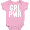 girl power white logo Baby Bodysuit