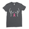 breast with pink ribbon Ladies Fitted T-Shirt