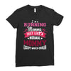 running mommy white Ladies Fitted T-Shirt