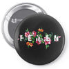 Femen with Flowers Pin-back button