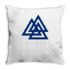 valknutr knoten der gefallenen odin nordisch symbol aspekte wotan Throw Pillow