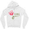 floral Zipper Hoodie