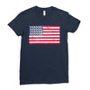 t-rex vintage american flag Ladies Fitted T-Shirt