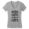 read books drink coffee eat chocolate pet cats Women's V-Neck T-Shirt