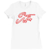 c'est la vie neon slogan Ladies Fitted T-Shirt