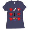 ls lesbian full heart Ladies Fitted T-Shirt