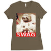 sloth astronaut swag Ladies Fitted T-Shirt