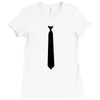 skinny white tie hipster cool school funny awesome geek shirt t shirt Ladies Fitted T-Shirt