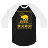 ugly sweater party beer bear funny 3/4 Sleeve Shirt