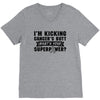 I Am Kicking Cancers Butt Whats Your Superpower? V-Neck Tee