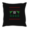 ugly dinosaur christmas Throw Pillow