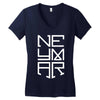 neyma white logo Women's V-Neck T-Shirt