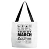 Born In March Tote Bags