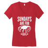 sundays are for football foot ball Women's V-Neck T-Shirt